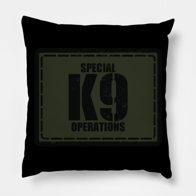 K9 Special Operations Subdued Patch (Distressed) Pillow by TCP