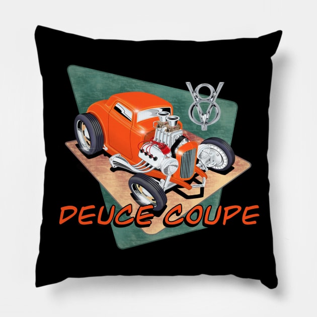 ‘32 Deuce Coupe Pillow by ScarabMotorsports