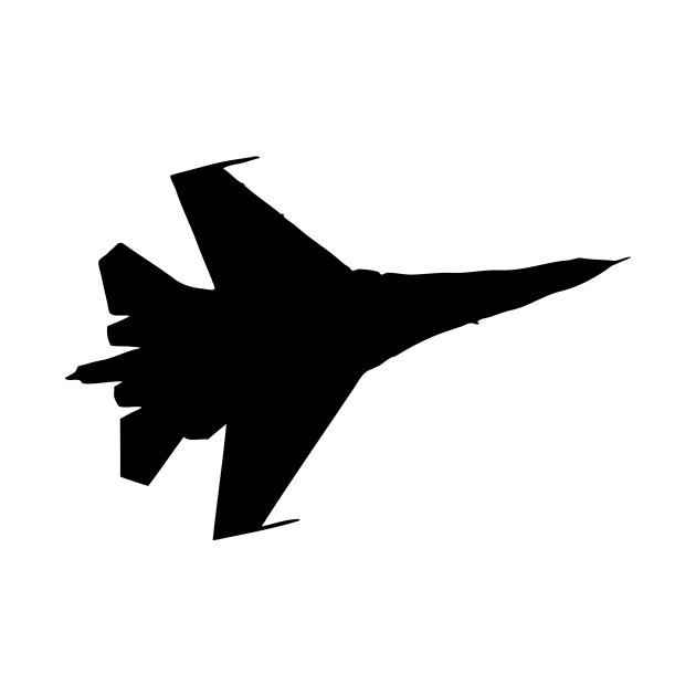 Discover F16 Flying Jet Silhouette - Jet Black - T-Shirt