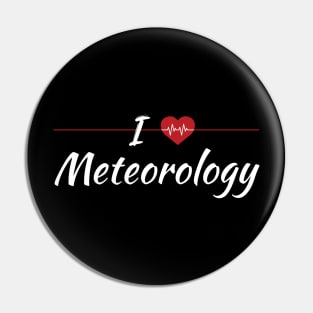 I Love Meteorology Cute Red Heart Pin