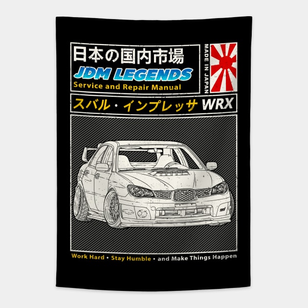 Subie Impreza WRX STi Hawk Eye Manual Book Cover Tapestry by Guyvit