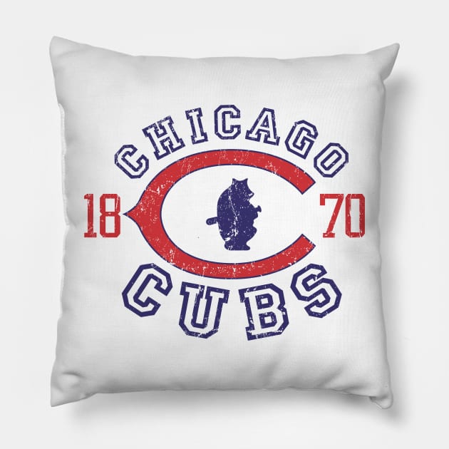 Vintage Chicago Cubs Pillow by MindsparkCreative