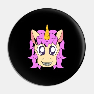 Unicorn with braces Pin