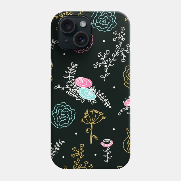 Elegance Seamless pattern with flowers Phone Case by Olga Berlet