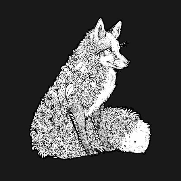 Fox Garden - Black Lineart by Plaguedog