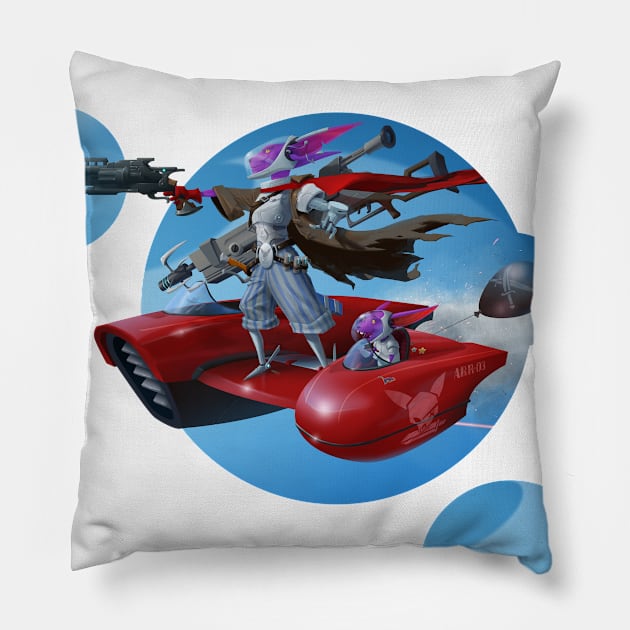 Space Pirates! Pillow by rhunstoryteller