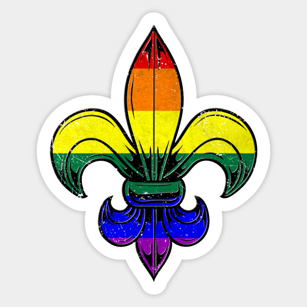 Lgbtq Pride Flag Fleur De Lis T Shirt Fleur De Lis Sticker Teepublic