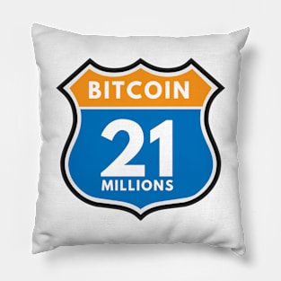 Bitcoin 21 millions - Rtoute 66 style Pillow