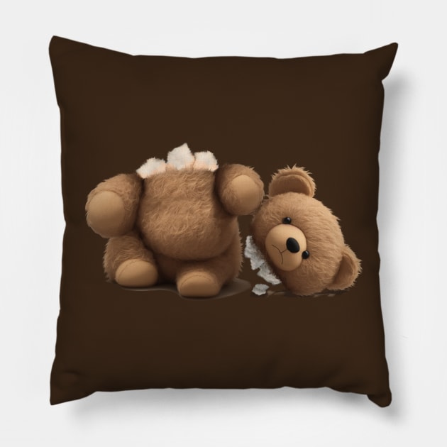 Teddy bear without a head. Palm Angels Pillow by xlhombat