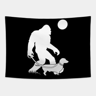 Bigfoot Walking Dachshund Tapestry