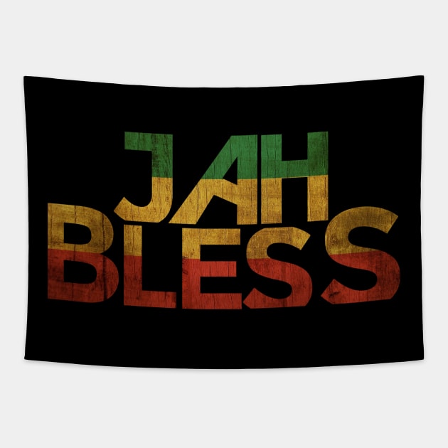 Jah Bless Rastafarian Reggae Roots Rock Design Tapestry by UNDERGROUNDROOTS