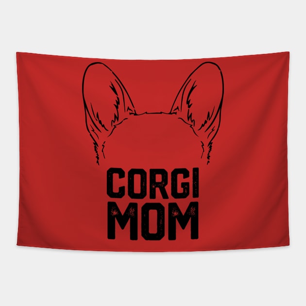 corgi mom Tapestry by spantshirt