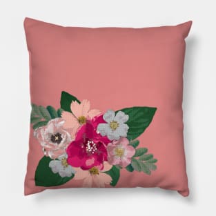 Cross Stitch Floral Cascade Pillow