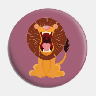 Cartoon Roaring Lion Pin