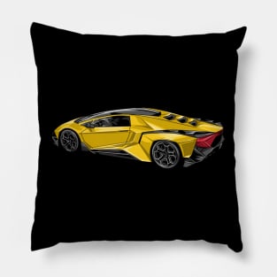 Yellow Sports Cars Pillow