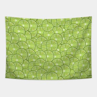 All Over Green Lime Citrus Slice Pattern Tapestry