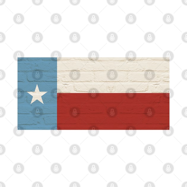 Texas Flag, vintage brick, 6th street mural, Austin by buffalodrygoods