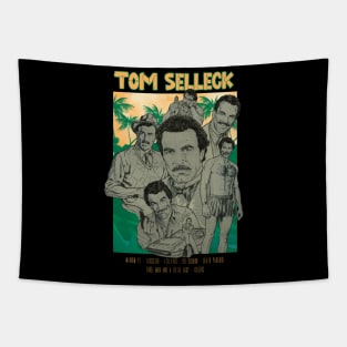 Tom Selleck Aesthetic Tropical Tapestry