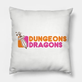 Dungeons and Dragons and Dunkin and Donuts Pillow