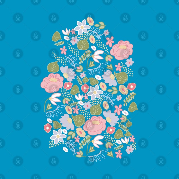 Folksy Floral single print by LozzieElizaDesigns
