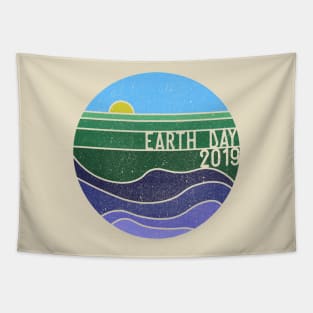 Earth Day 2019 logo tshirt transparent Tapestry