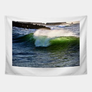 Green Pacific Wave Tapestry