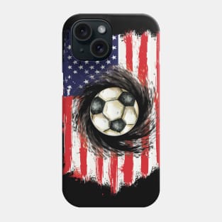 Soccer Ball on American Flag Phone Case