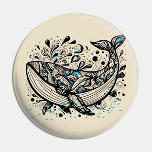 Whale graphic Pin