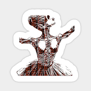 Typography Skeleton Gothic Dancing Holloween Boo Magnet