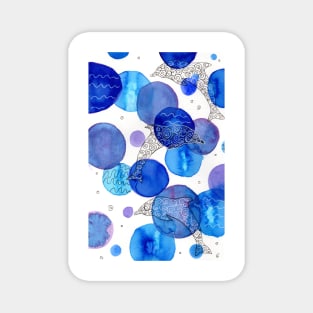 Dolphins with watercolor bubbles Magnet