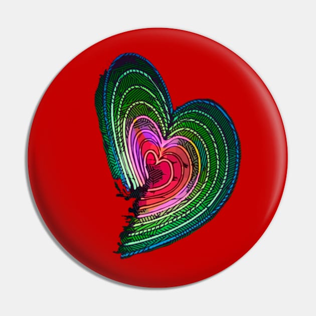 Fasbytes Rainbow heart Pin by FasBytes