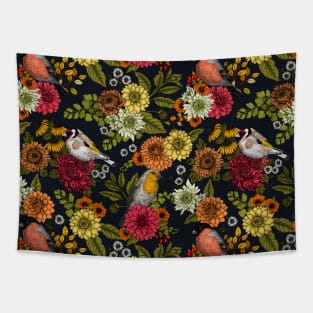 Garden birds and flowers 3 Tapestry