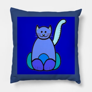 CAT BUDA COLORS BLUE Pillow