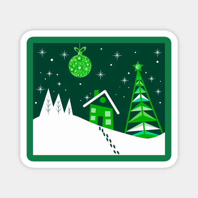 Seasonal Festive Winter Time Christmas Mood Magnet by JeLoTall