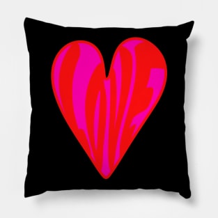 Hippie Style Love Heart, Red and Pink Pillow