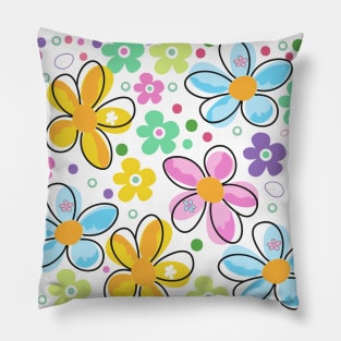 Abstract decorative spring flowers Pillow