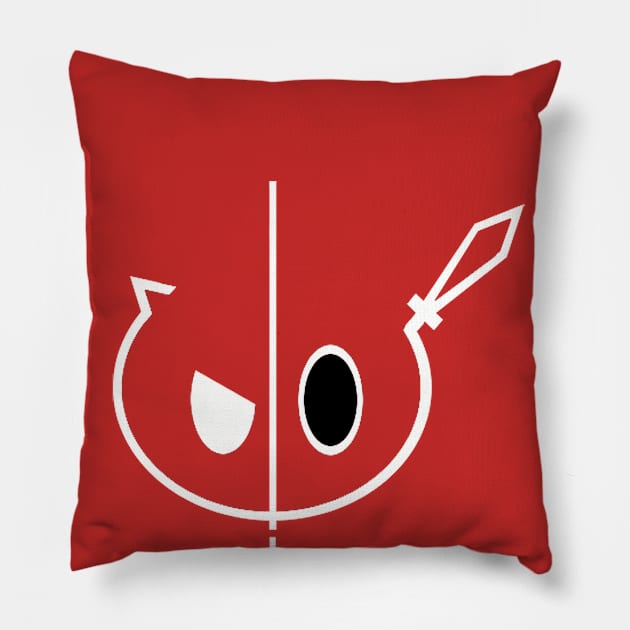 Maou | Hero Logo (White) Pillow by Maou.Hero