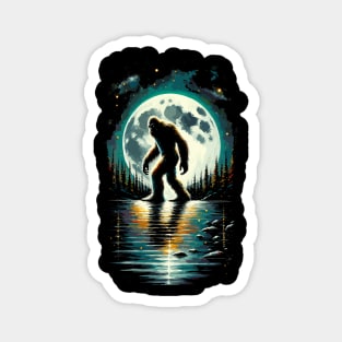 Moon Bigfoot Sasquatch Cool Bigfoot Magnet