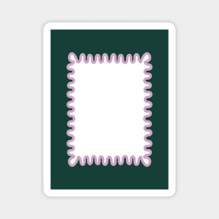 Wavy Lines - Green White Magnet