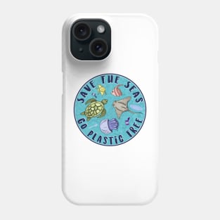 Save The Seas Go Plastic Free Reduce Reuse Recycle Environment Ocean Whale Sea Turtle Jellyfish Phone Case