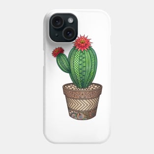 Flowering Cactus zentangle Phone Case