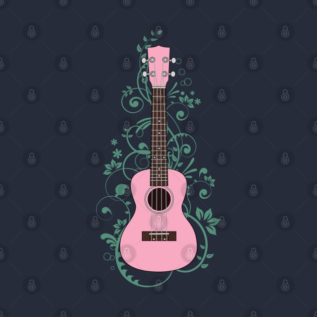 Pink Ukulele Flowering Vines by nightsworthy