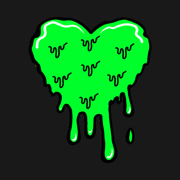 Green Melting Acid Heart by HeavenlyTrashy