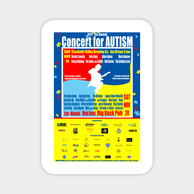 2021 14th Annual Concert for Autism Flyer T-shirt Magnet by ConcertforAutism