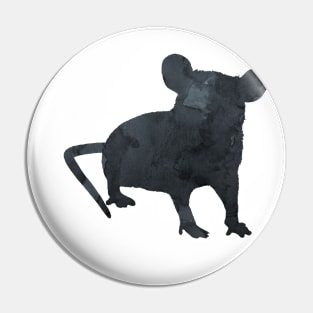 Rat Minimalist Silhouette Art Pin