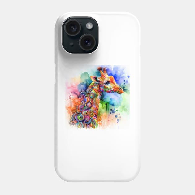 Abstract painting of a giraffe Phone Case by WelshDesigns