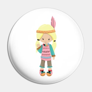 Native American Girl, Cute Girl, Blonde Hair Pin