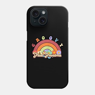 Groovy Great Grandma Rainbow Family Birthday Party Phone Case