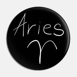 Aries handwritten astrology symbol Pin