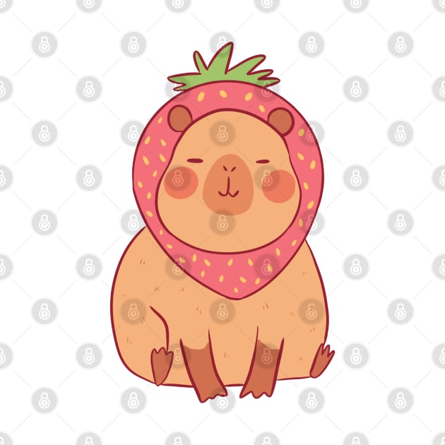 Cute capybara strawberry by YaraGold
